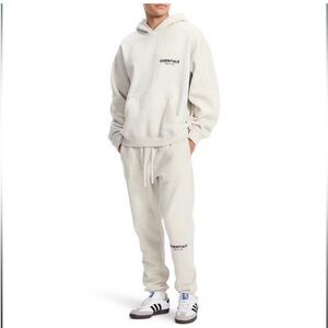 Essentials Light Oatmeal Hoodie and Sweatpants Set